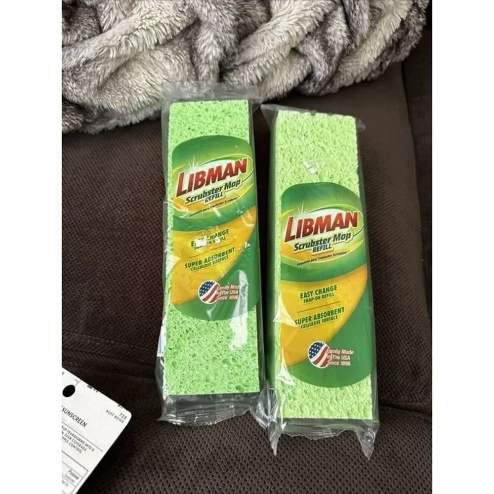 Libman SCRUBSTER Scrubber Mop Head‎ Refill Sponge Lot of 2 SEALED Made in USA